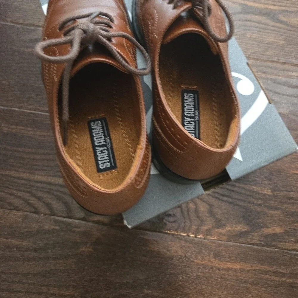 Stacy Adams Tan Wingtip Derby Dress Shoes for Boys